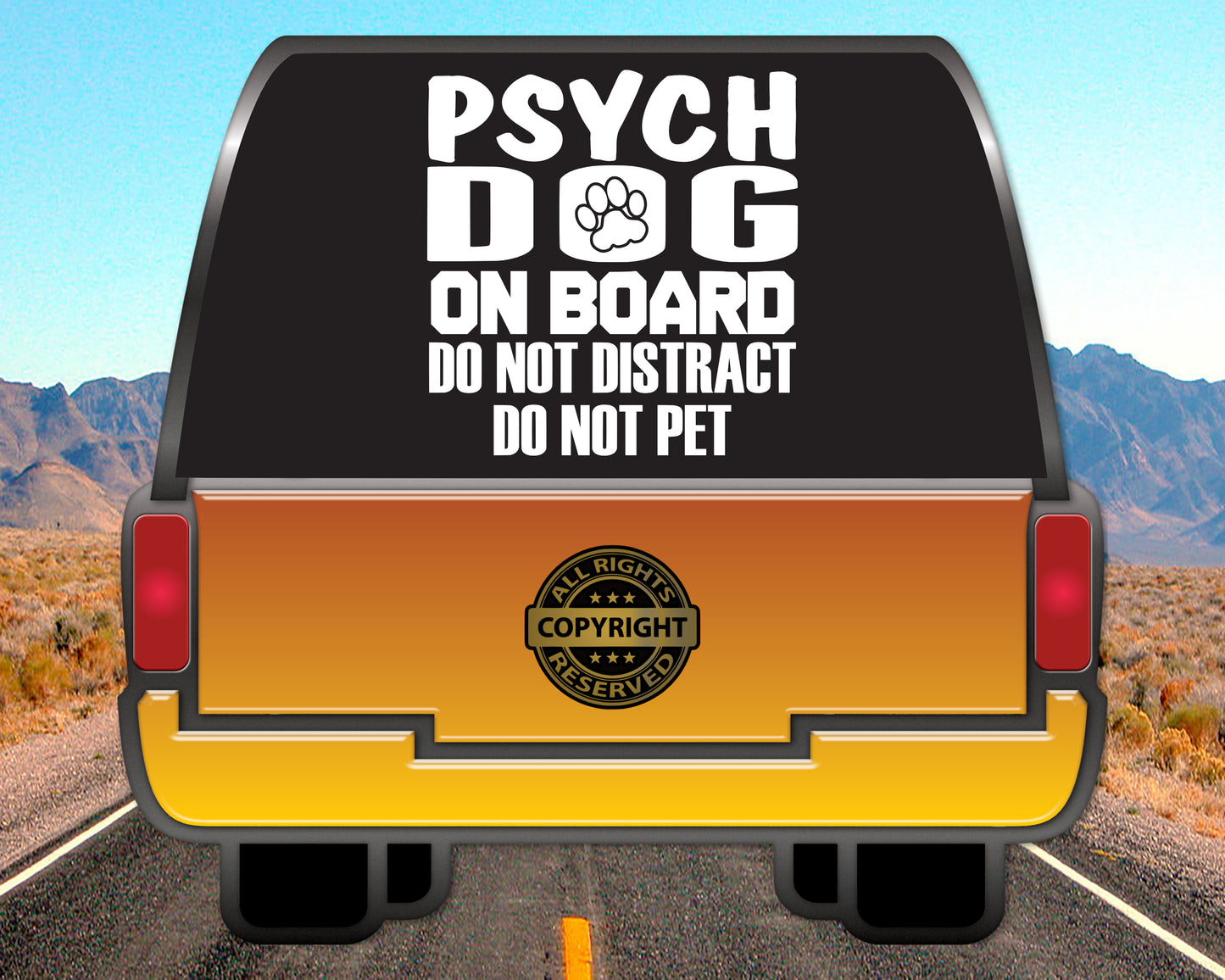 Psych Dog on board, Vinyl Decal