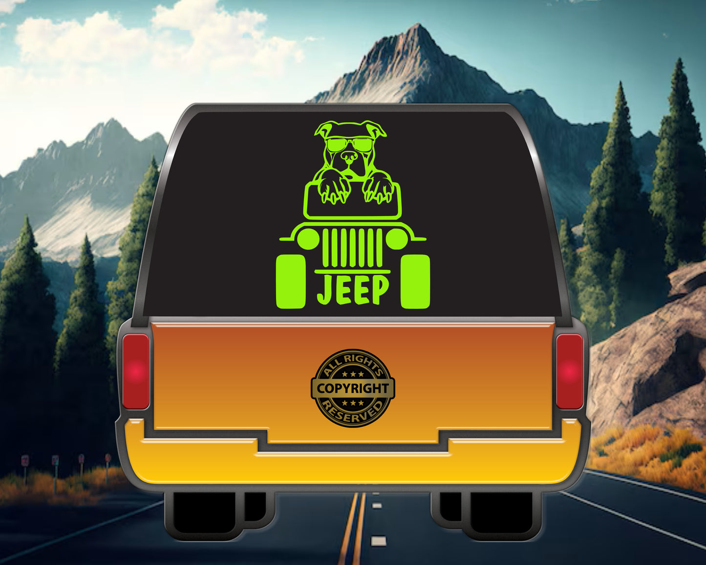 Jeep Dog, Vinyl Decal