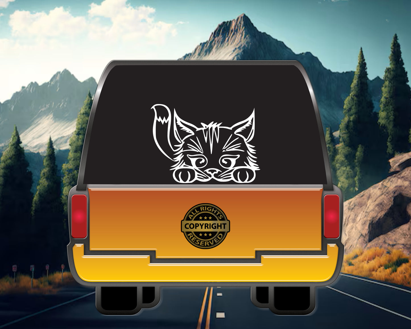 Peeking Cat, Vinyl Decal