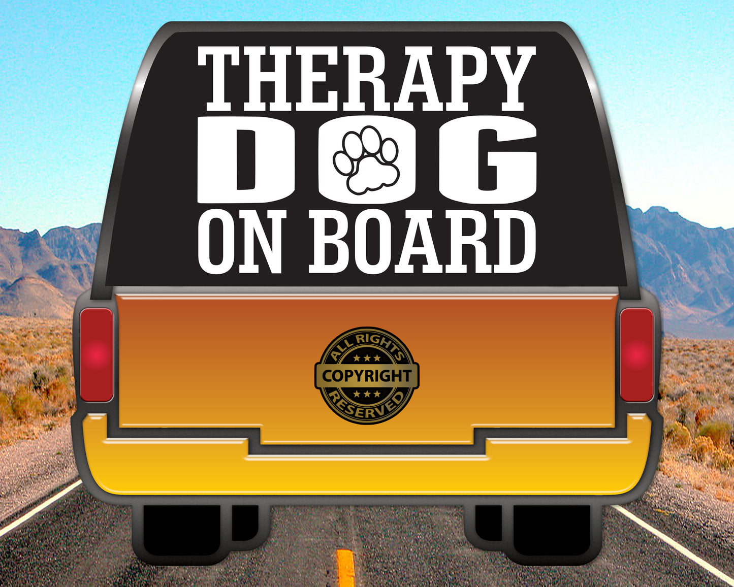 Therapy Dog on board, Vinyl Decal