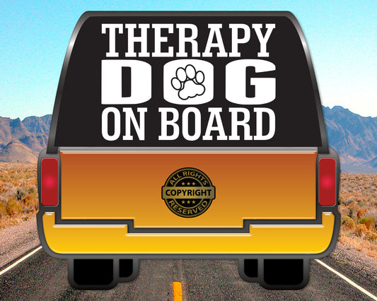 Therapy Dog on board, Vinyl Decal