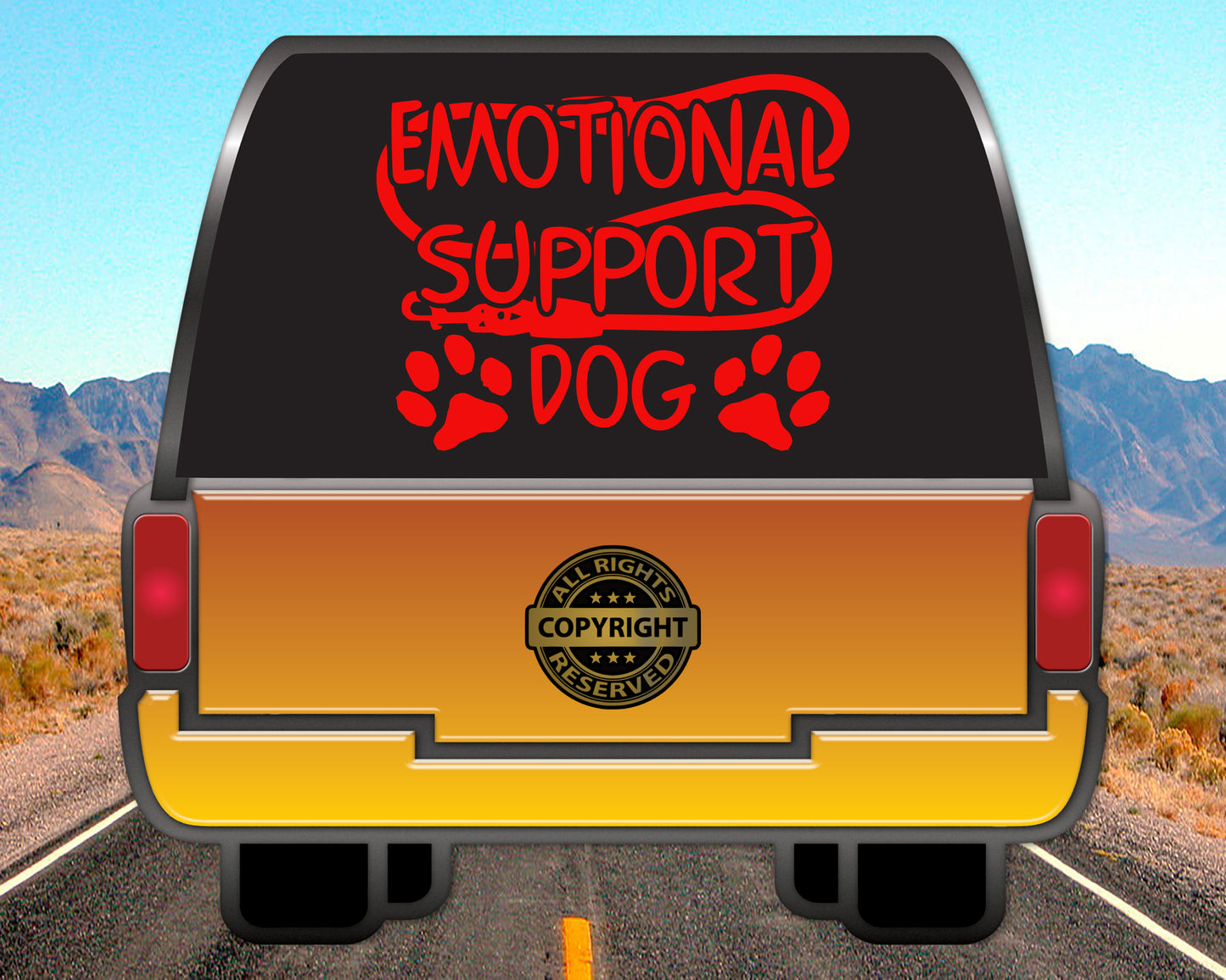 Emotional Support Dog Leash, Vinyl Decal