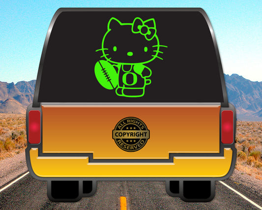 Oregon Football Kitty, Vinyl Decal