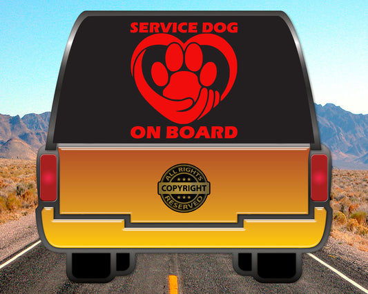 Service Dog on Board, Vinyl Decal