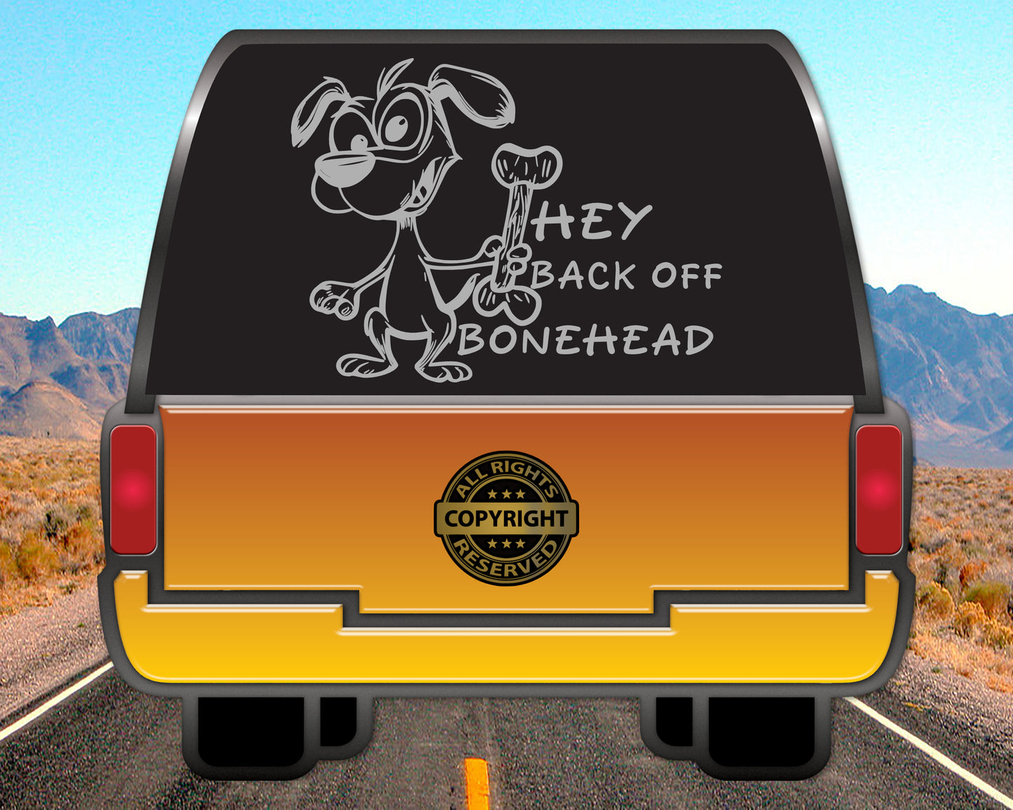 Hey Back Off Bonehead, Vinyl Decal