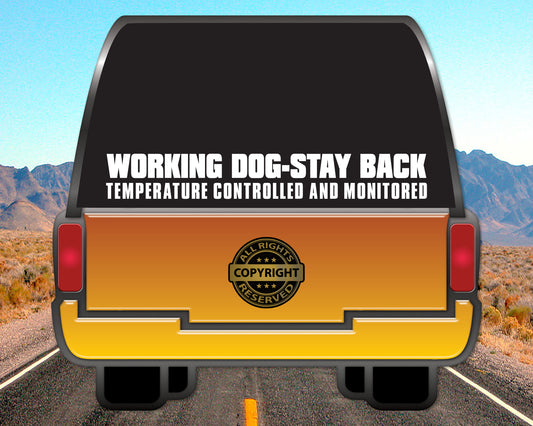 Working Dog-Stay Back, Vinyl Decal