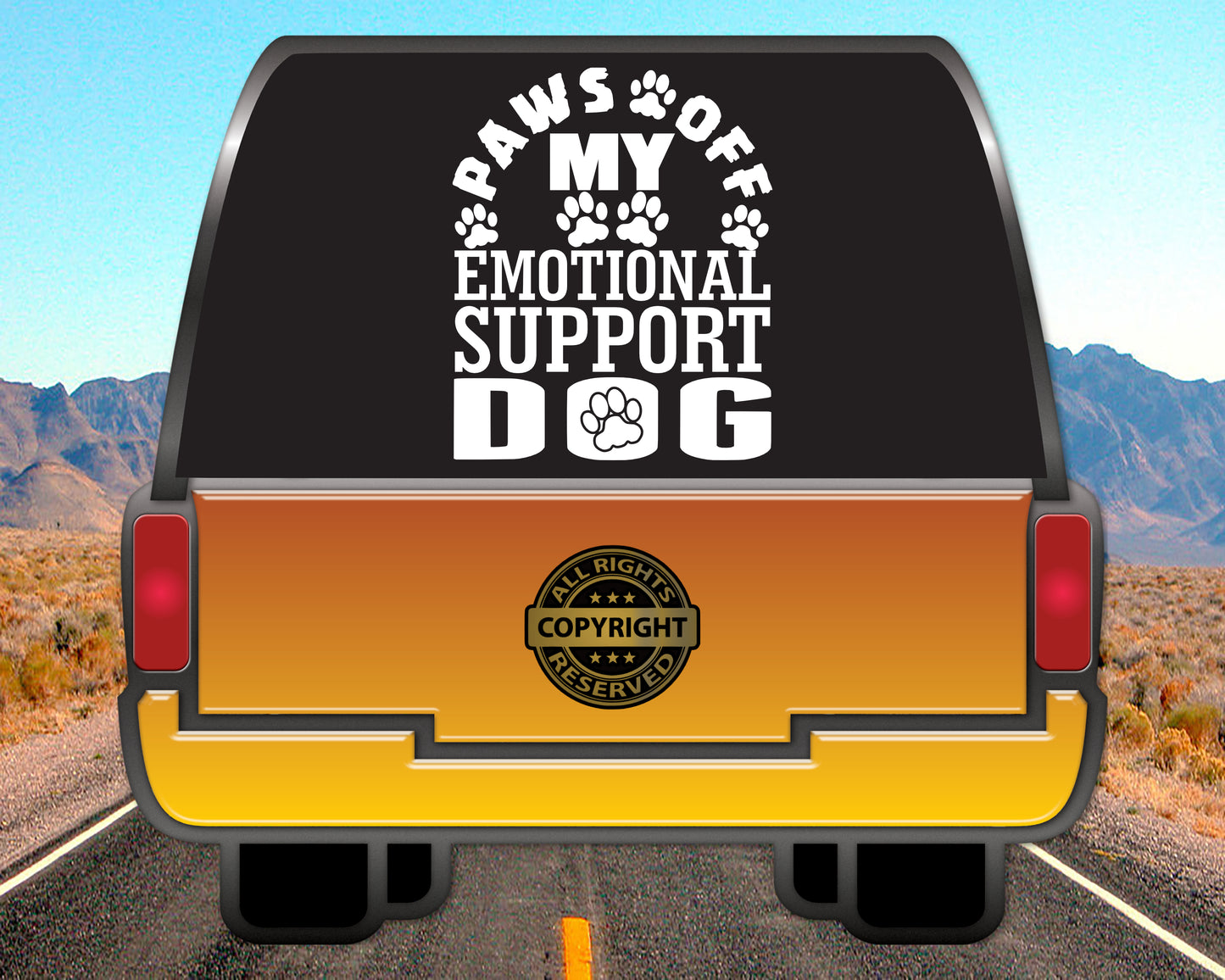 Paws Off My Emotional Support Dog, Vinyl Decal