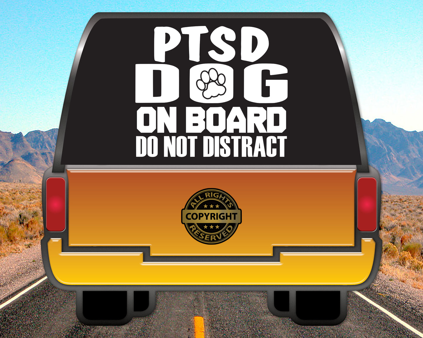 PTSD Dog on Board, Vinyl Decal