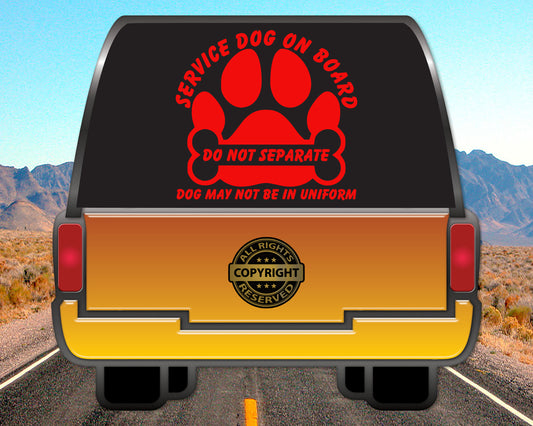 Service Dog on Board, Vinyl Decal