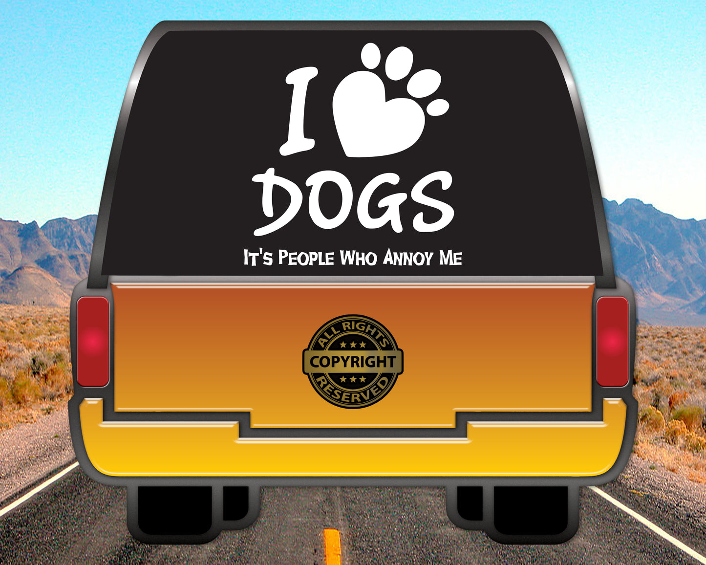 I Love Dogs, Vinyl Decal