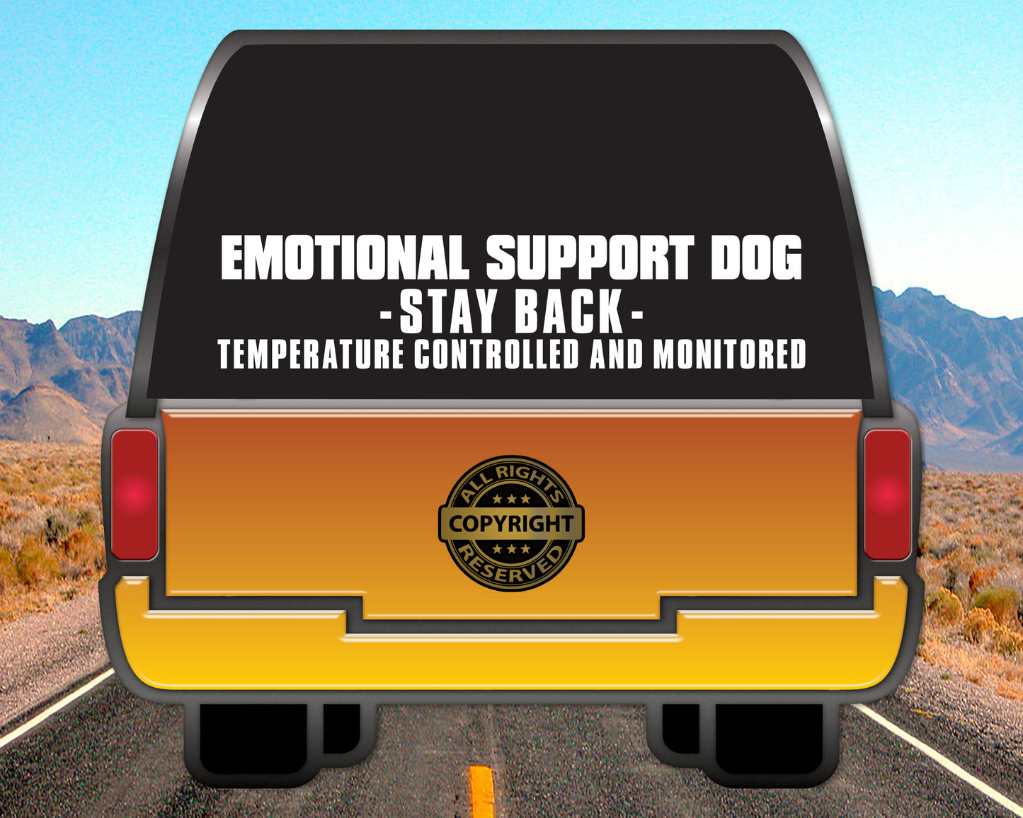 Emotional Support Dog, Stay Back, Vinyl Decal