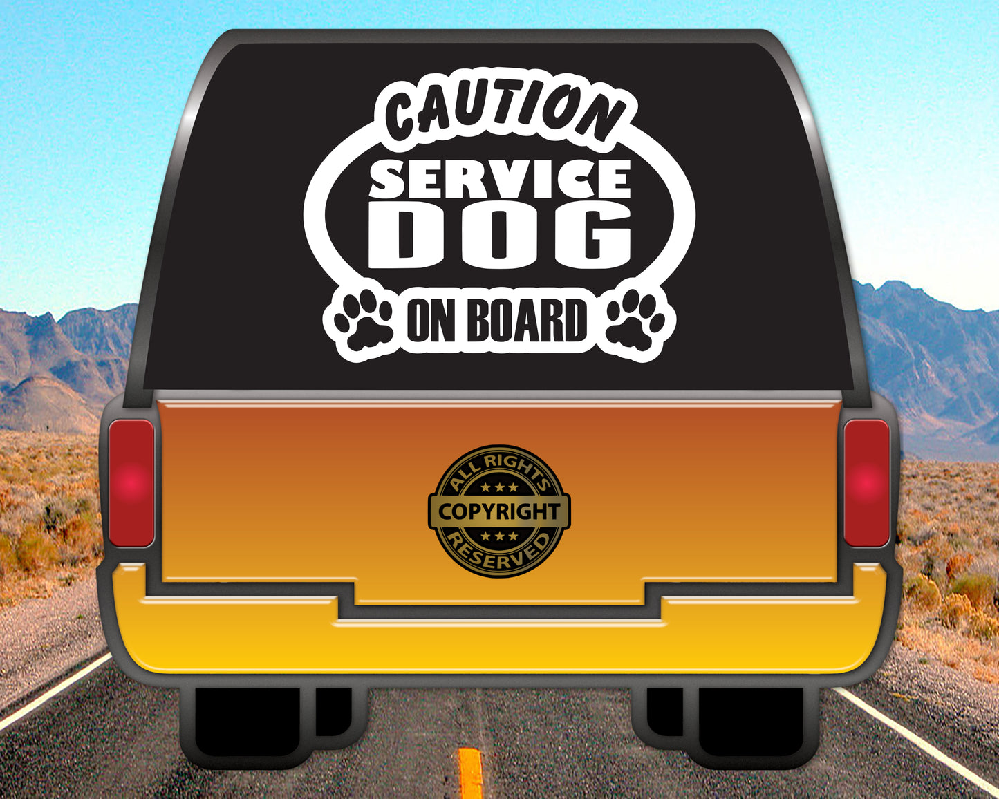 Caution Service Dog on board, Vinyl Decal