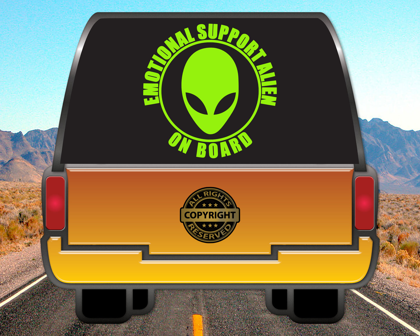 Emotional Support Alien on Board, Vinyl Decal