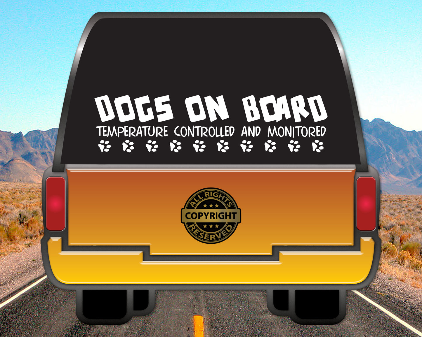 Dogs on Board Temperature Controlled and Monitored, Vinyl Decal