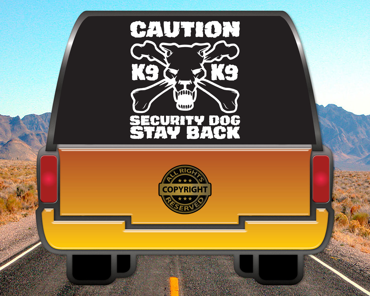 Caution K-9 Security Dog Stay Back, Vinyl Decal