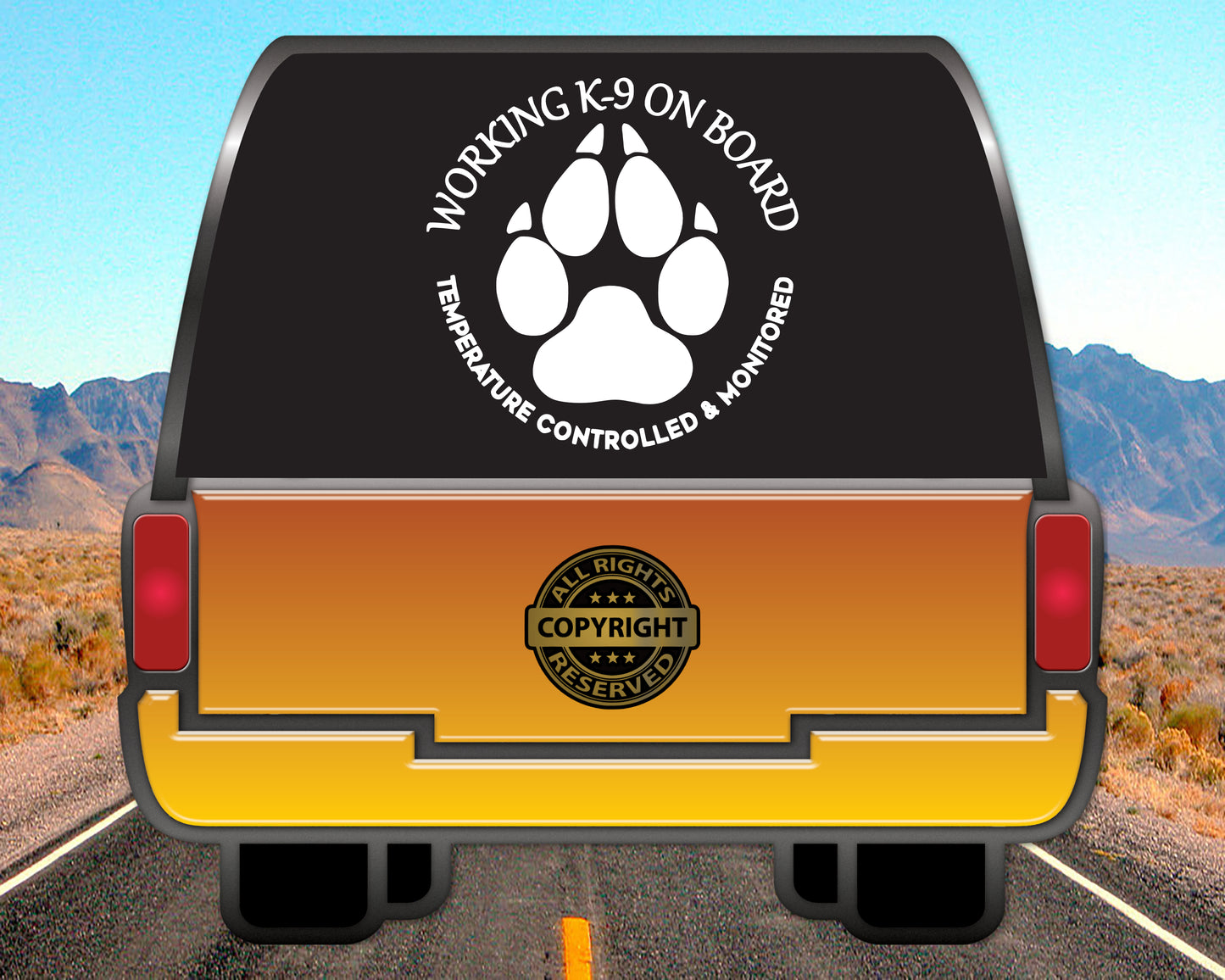 Working K-9 on Board, Vinyl Decal