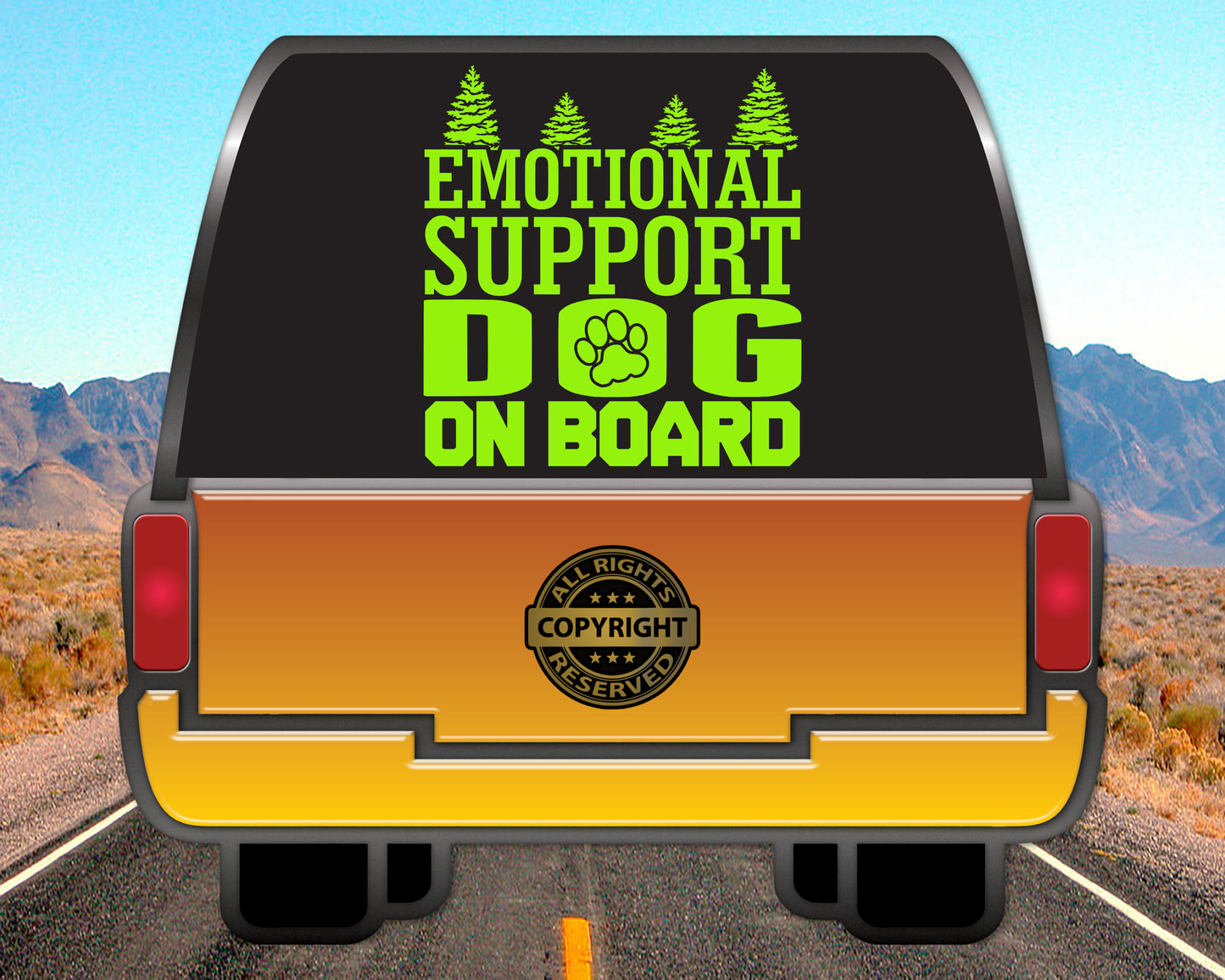 Emotional Support Dog on Board, Forest, Vinyl Decal