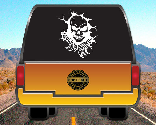 Breakin out Skull, Vinyl Decal