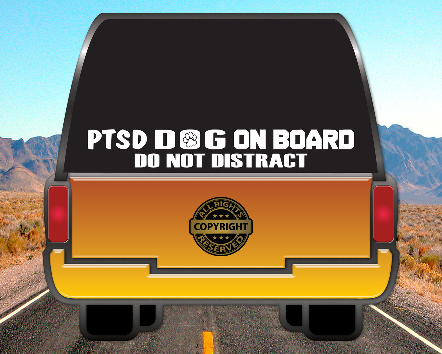 PTSD Dog on Board, Vinyl Decal