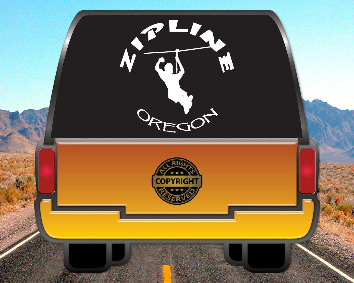 Zipline Oregon, Vinyl Decal