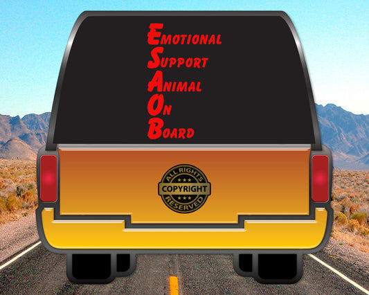 Emotional Support Animal on Board, Vinyl Decal