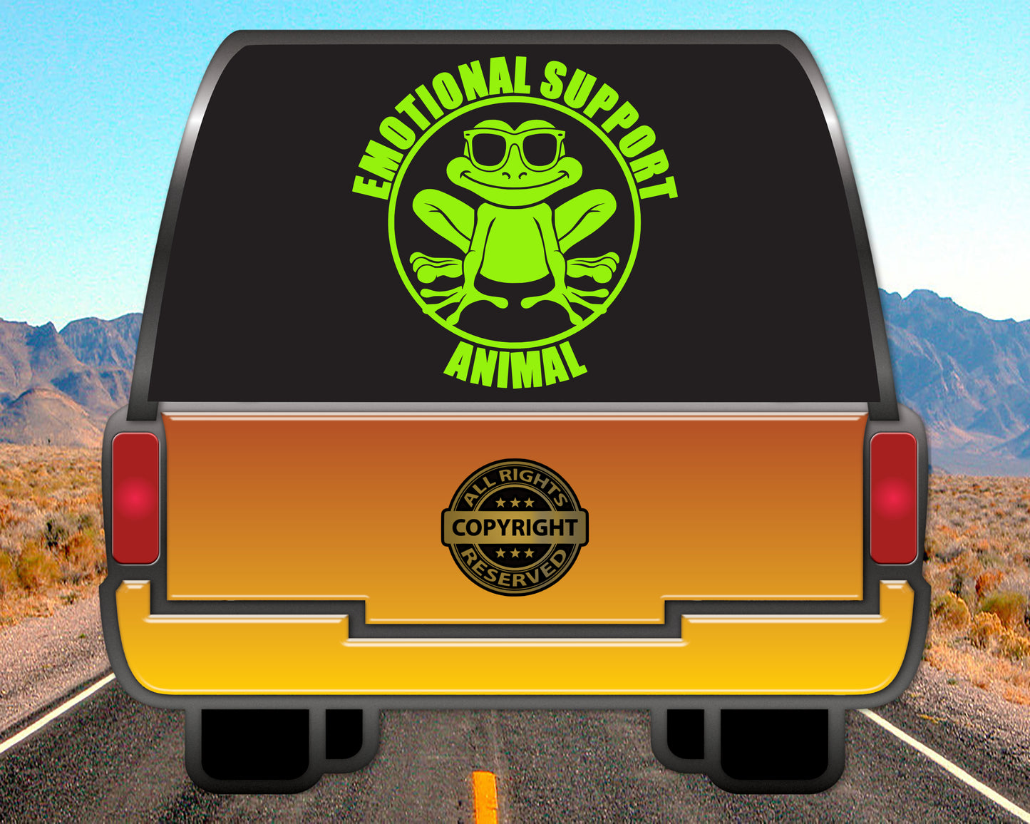 Emotional Support Animal, Frog Vinyl Decal