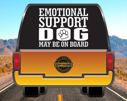 Emotional Support Dog may be on board, Vinyl Decal