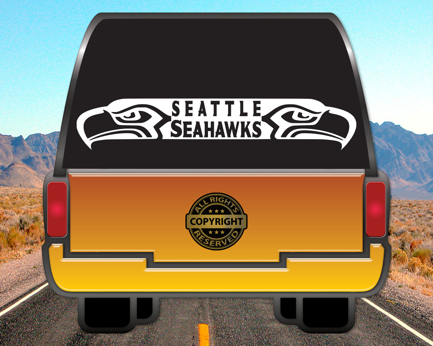 Seattle Seahawks Double Hawks, Vinyl Decal