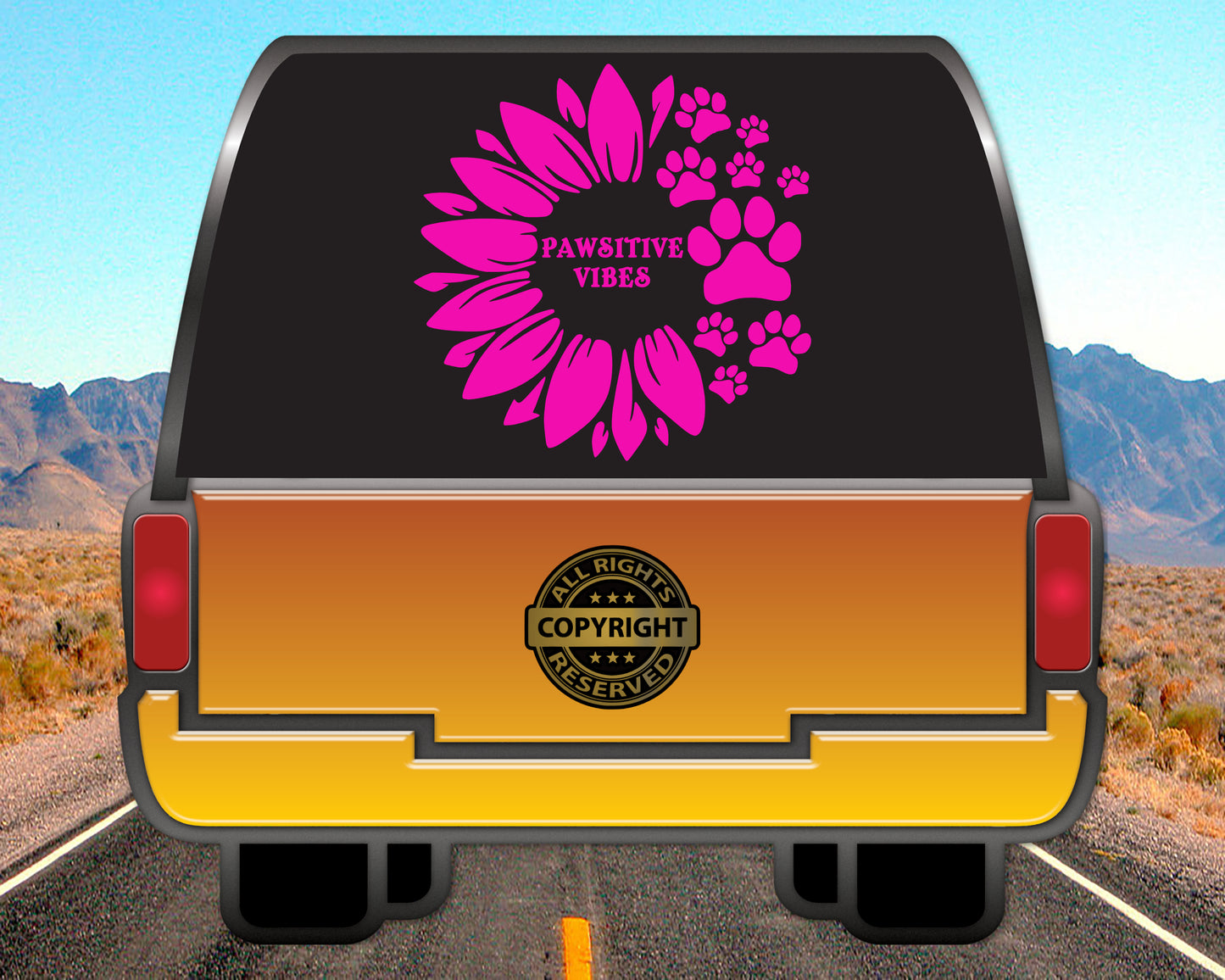 Pawsitive Vibes Flower, Vinyl Decal