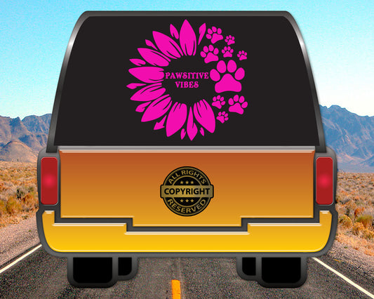 Pawsitive Vibes Flower, Vinyl Decal