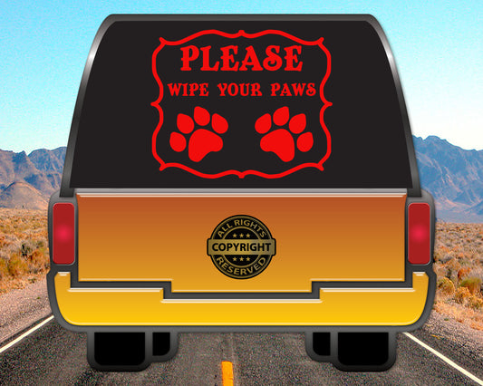 Please Wipe Your Paws, Vinyl Decal