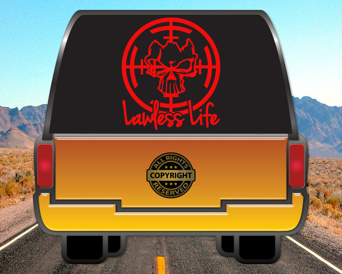 Lawless Life Skull Sight, Vinyl Decal