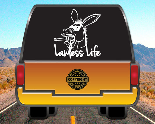 Lawless Life Jackass, Vinyl Decal