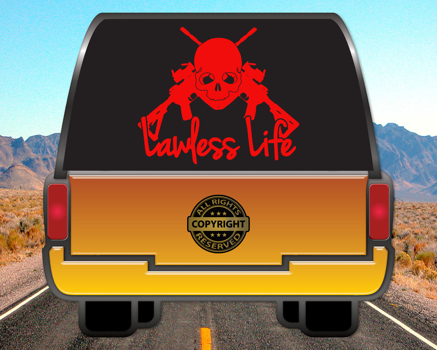 Lawless Life AR-15 Skull, Vinyl Decal