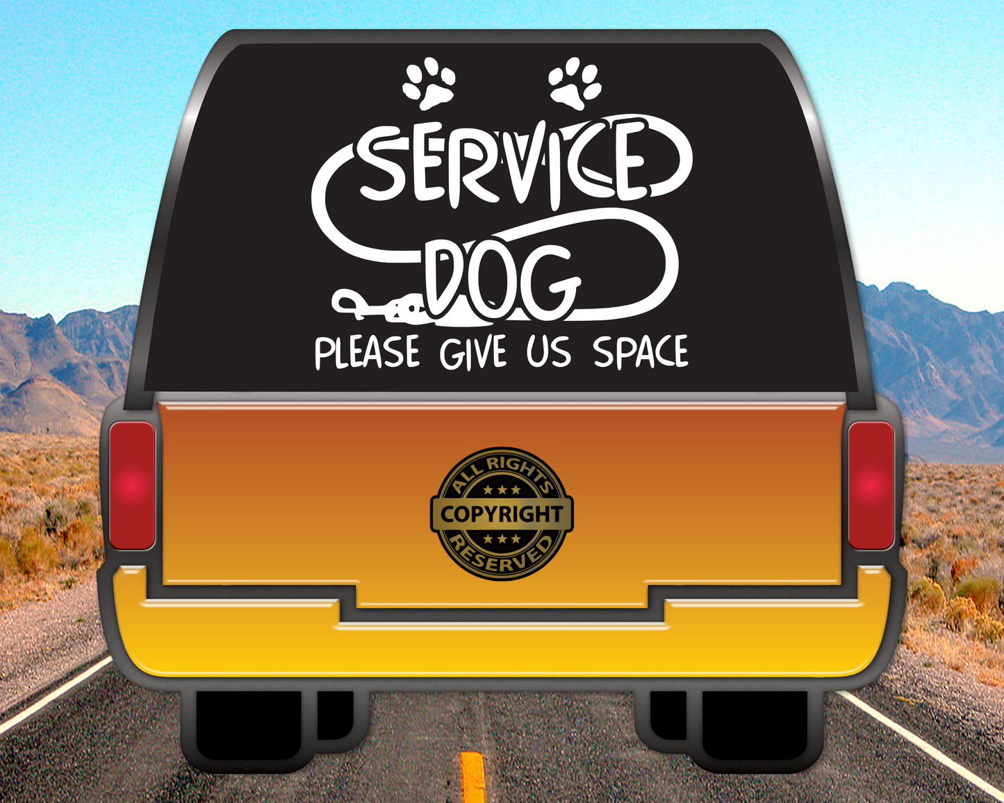 Service Dog, please give us space, Vinyl Decal