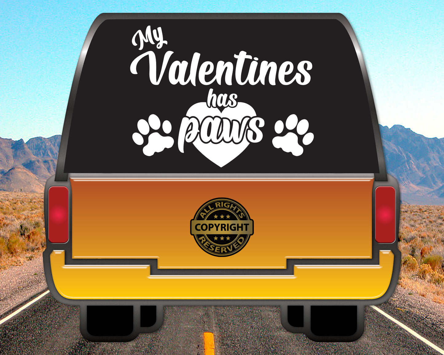 My Valentines Has Paws, Vinyl Decal