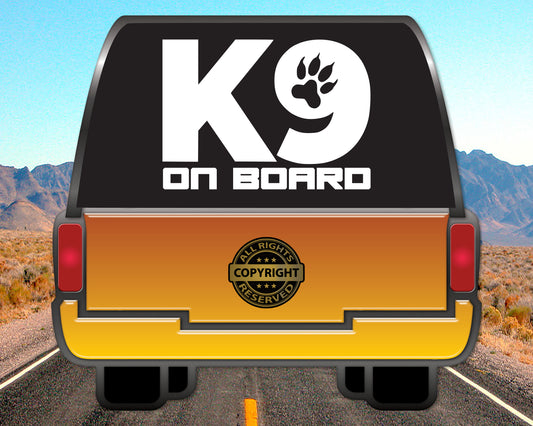 K9 on Board, Vinyl Decal