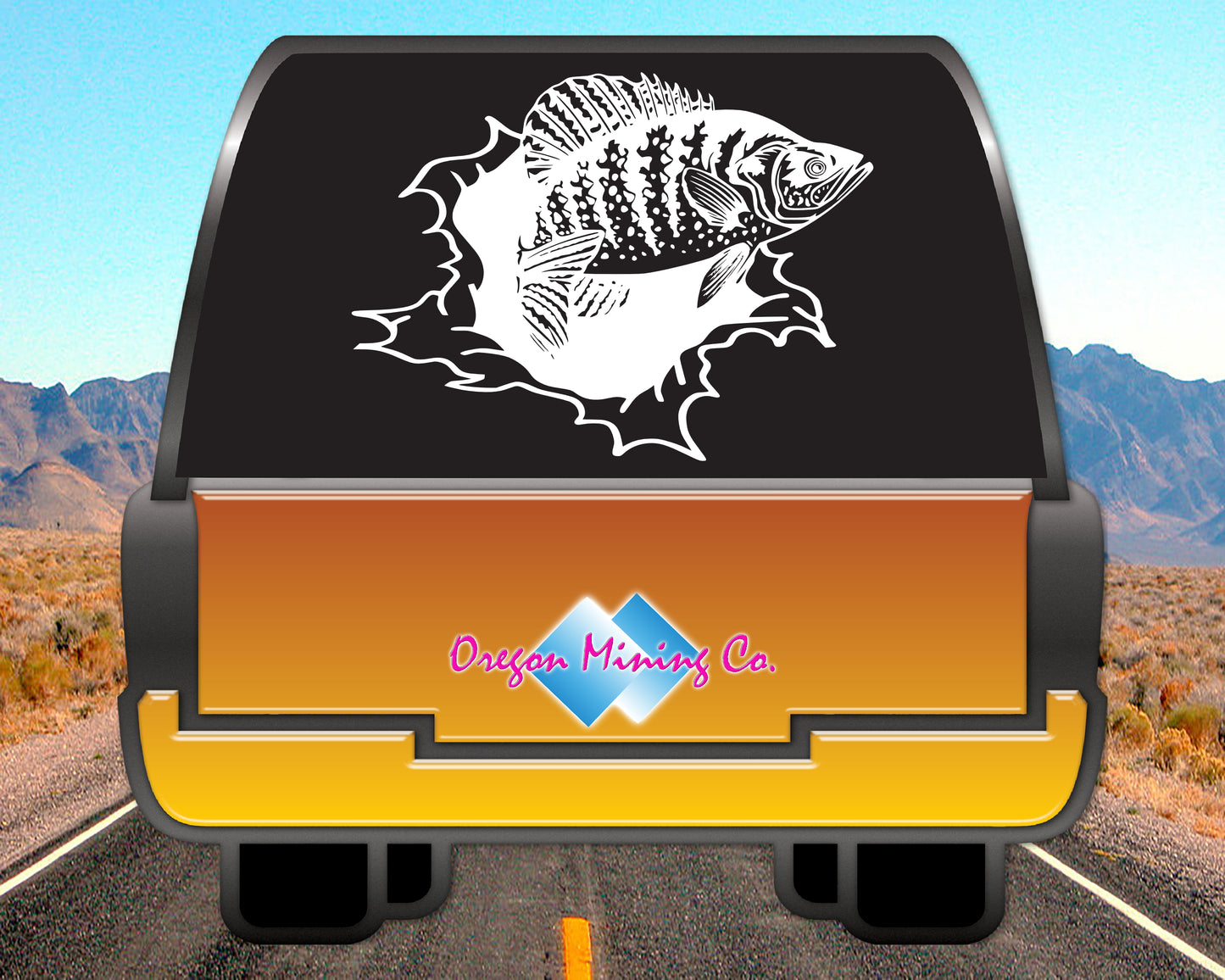 Bustin out Crappie, Fishing Vinyl Decal