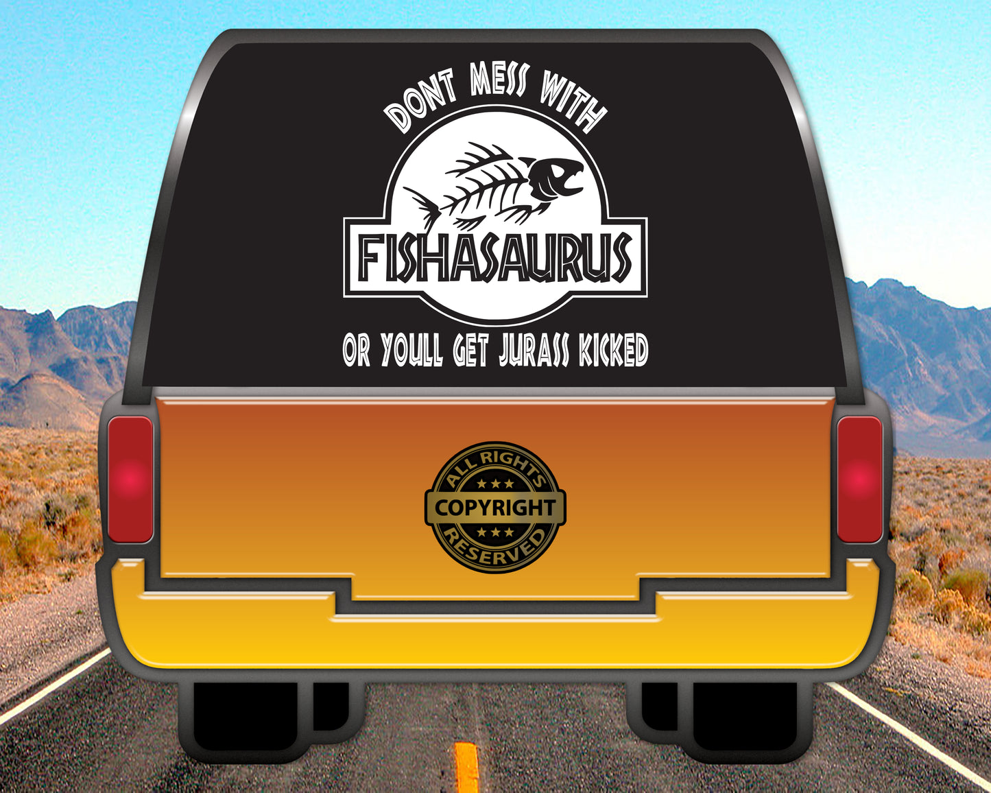 Fishasaurus, Fishing Vinyl Decal