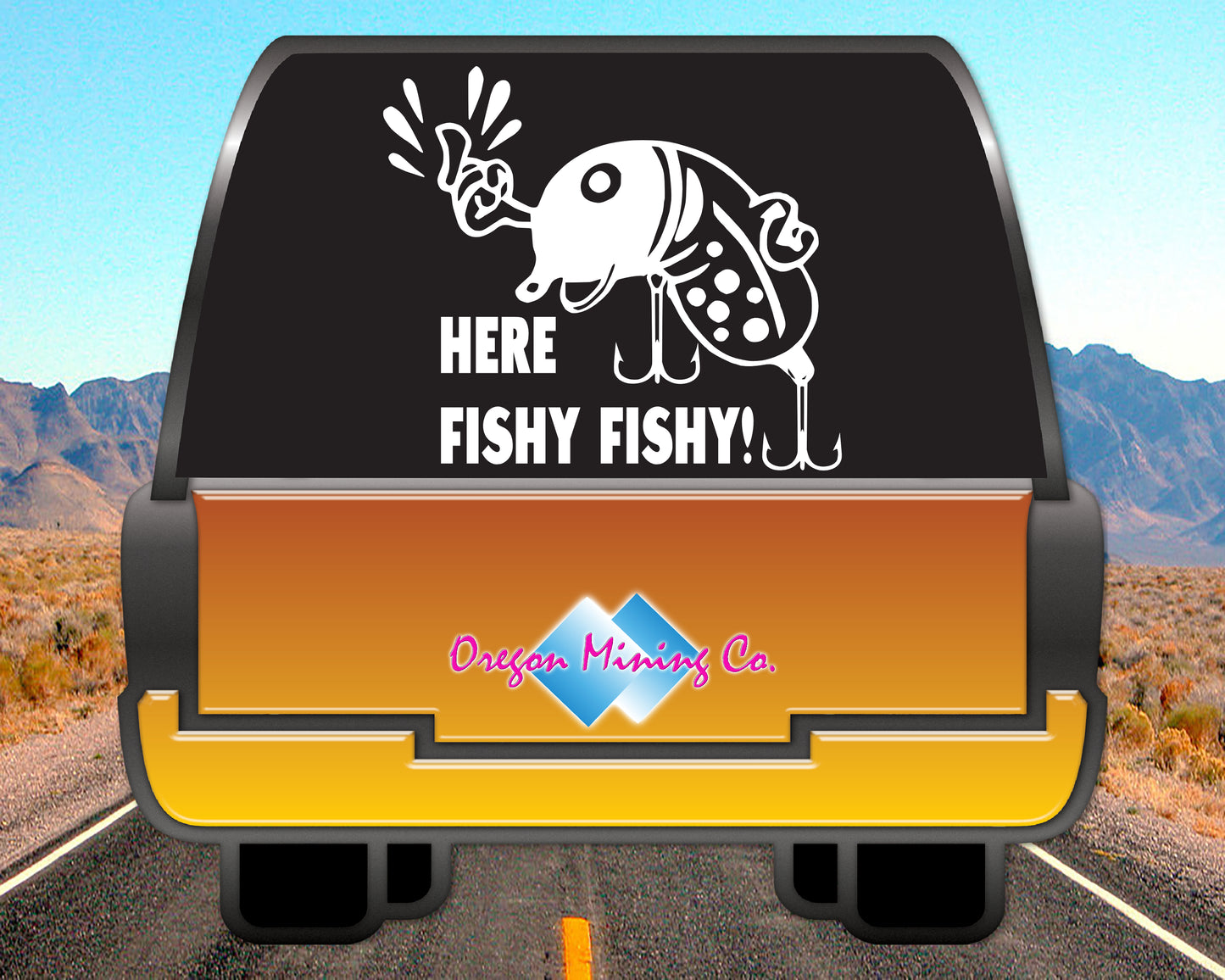 Here fishy fishy, Fishing Vinyl Decal