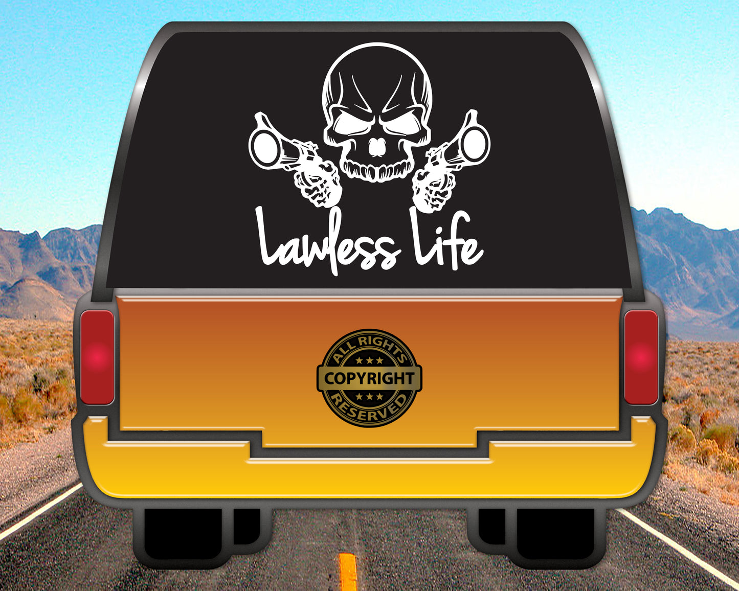 Lawless Life Skull, Vinyl Decal