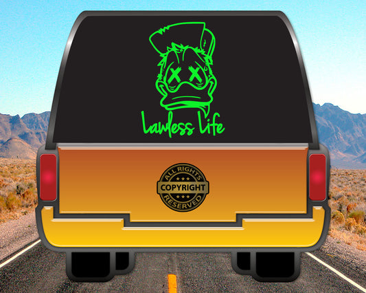 Lawless Life Dopey Duck, Vinyl Decal