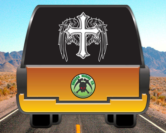 Cross Wings Vinyl Decal