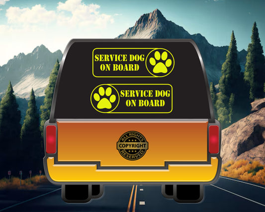 Service Dog on Board, Set, Vinyl Decal