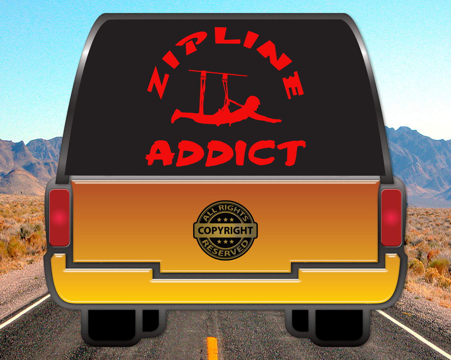 Zipline Addict, Vinyl Decal