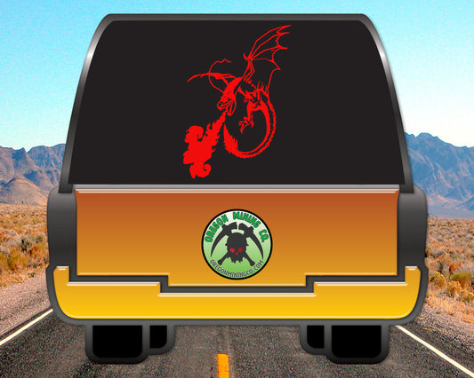 Fire Breathing Dragon Vinyl Decal