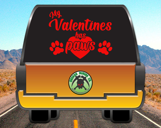 My Valentines Has Paws, Vinyl Decal