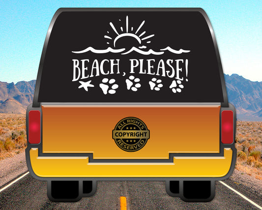 Beach Please, Vinyl Decal