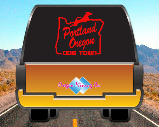 Portland Oregon Dog Town, Vinyl Decal