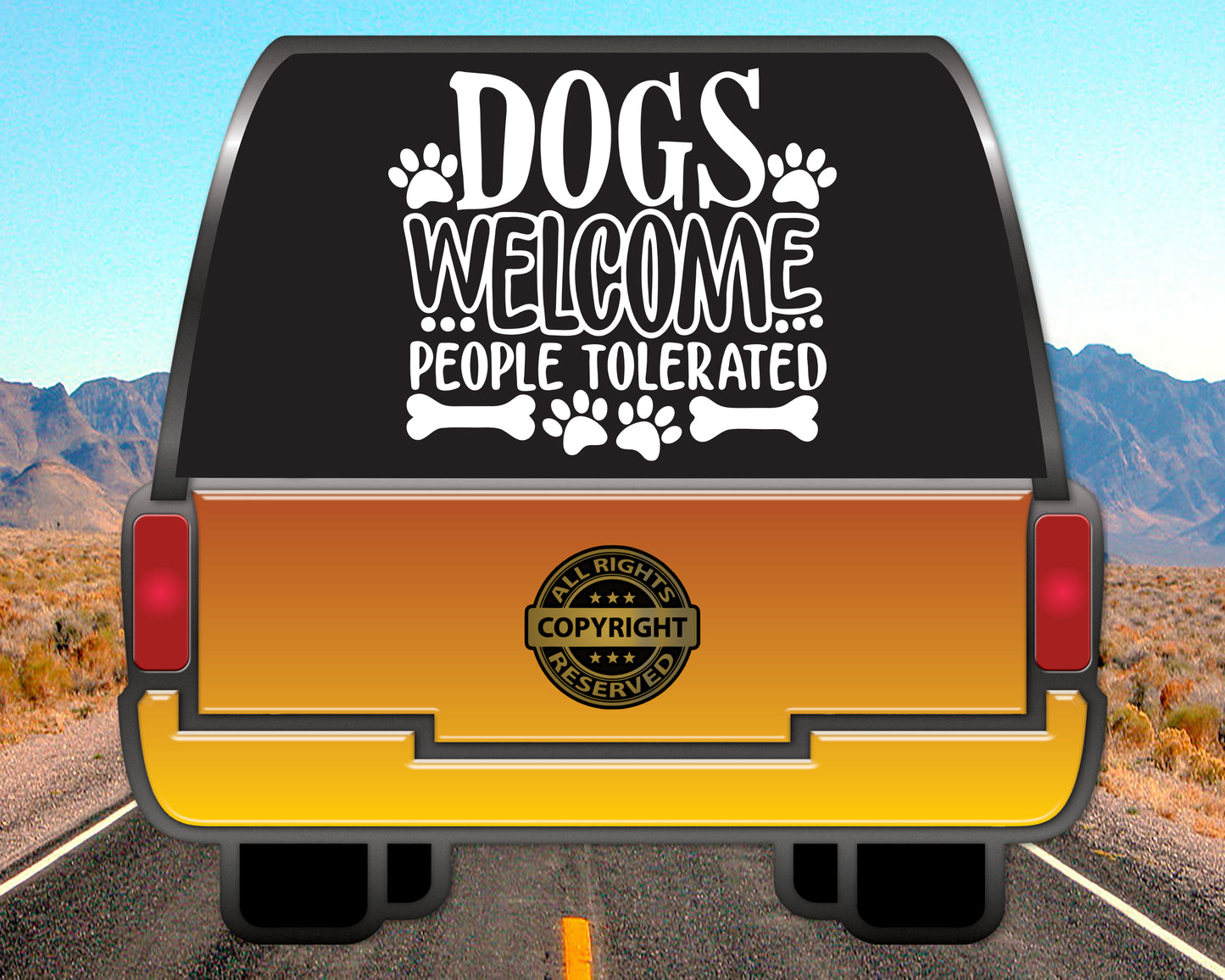 Dogs Welcome, Vinyl Decal